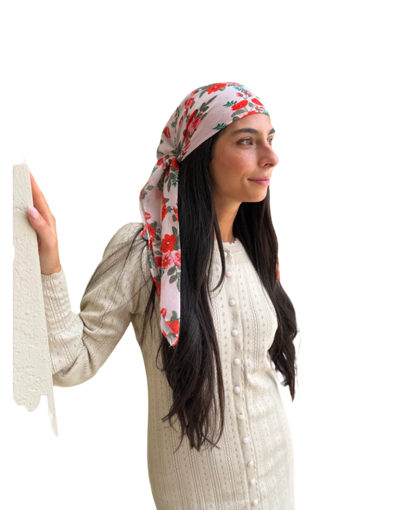 Scarf Bar Scarlet Garden Square Scarf with Invisible Grip Myselflingerie.com