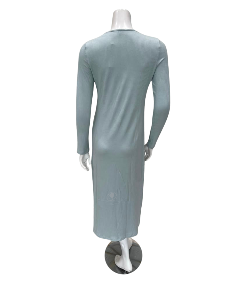 Oh! Zuza Mint Ribbed Lace V Neck Rosie Modal Nightshirt