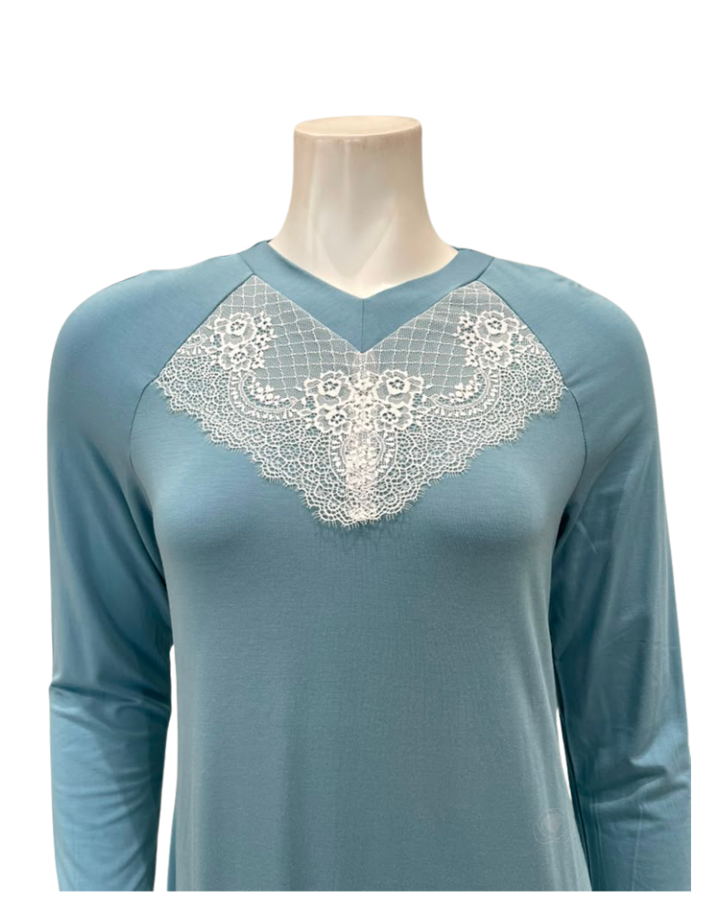 Oh! Zuza Aqua Lace Modal Nightshirt