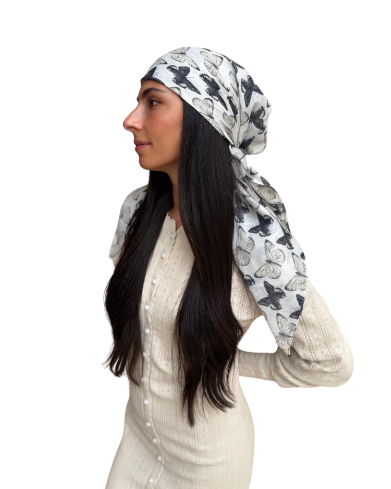 Scarf Bar Noir Monarch Square Scarf with Invisible Grip Myselflingerie.com