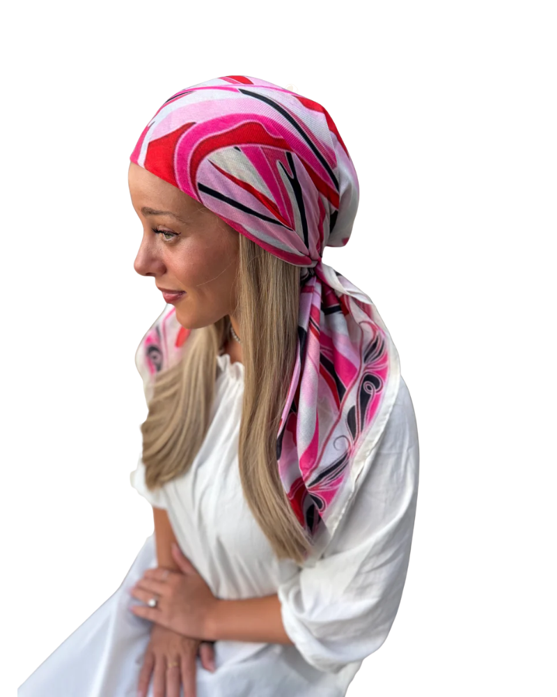 Scarf Bar Inspired Flame Ribbon Square Scarf with Invisible Grip Myselflingerie.com
