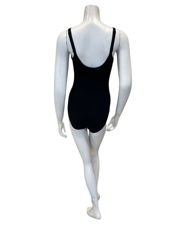 Profile by Gottex Black Scoop Neck Shirred Peasant Full Coverage Shaping Bathing Suit Myselflingerie.com