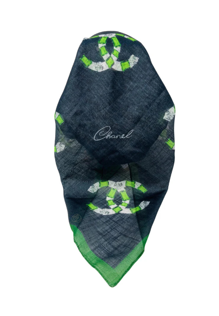 It's Younique OB-CC-GN Green Designer Inspired Metallic Pre-Tied Open Back Bandanna with Velvet Grip Myselflingerie.com