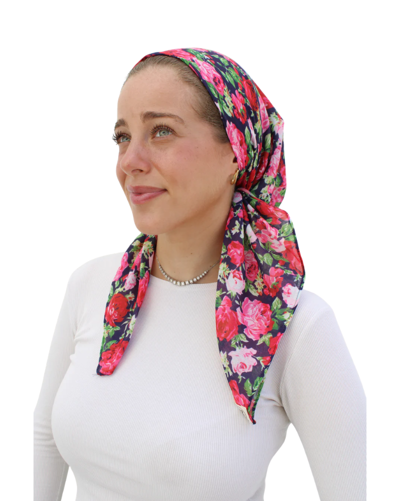 Scarf Bar Red Rose Bouquet Square Scarf with Velvet Grip Myselflingerie.com