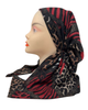 Cherie Burgundy Geometric Leopard Design Adjustable Closed Back Pre-Tied Bandanna