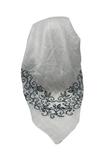 It's Younique OB-LACE-BK White with Black Lace Border Design Pre-Tied Open Back Bandanna with Velvet Grip Myselflingerie.com