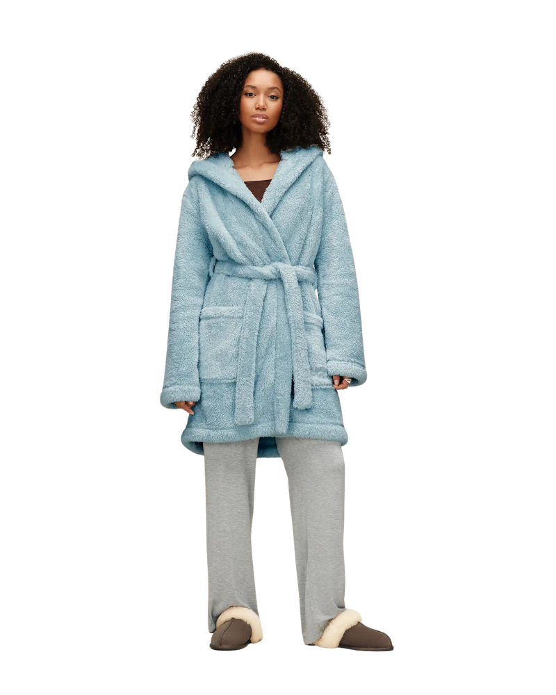 UGG 1121091 Sky Blue Aarti Hooded Plush Robe