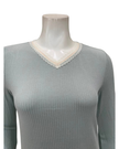 Oh! Zuza Mint Ribbed Lace V Neck Rosie Modal Nightshirt