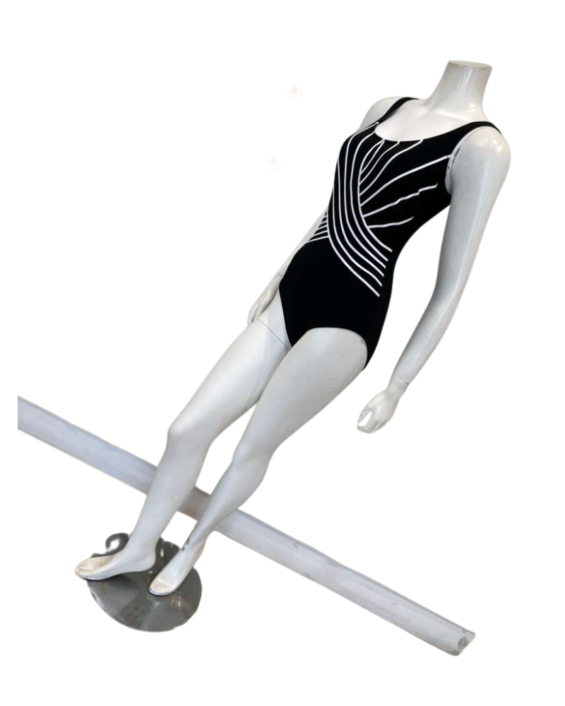 Gottex Black and White Embrace Square Neck Swimsuit