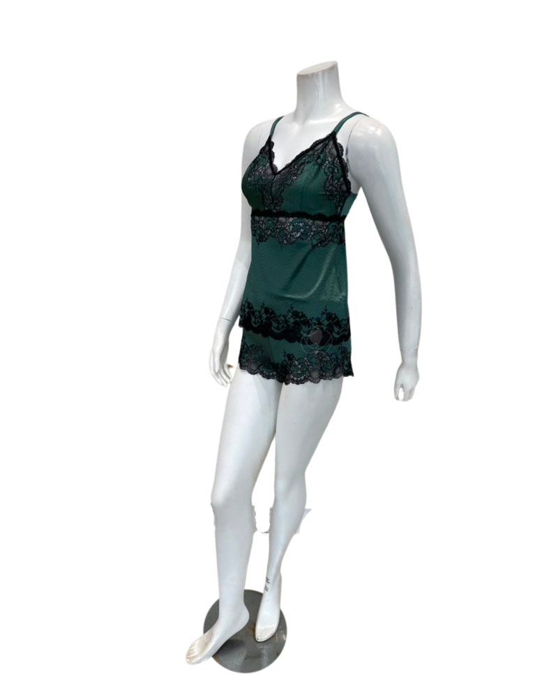 Wacoal Silver Pine/Black Modern Affair Cami & Boyshort Set