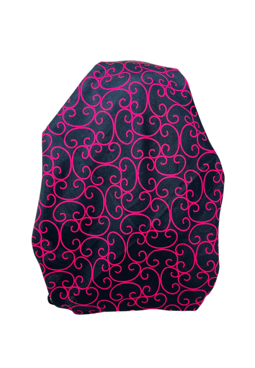 It's Younique OB-VINE-PI Pink Vine Print Pre-Tied Open Back Bandanna with Velvet Grip Myselflingerie.com
