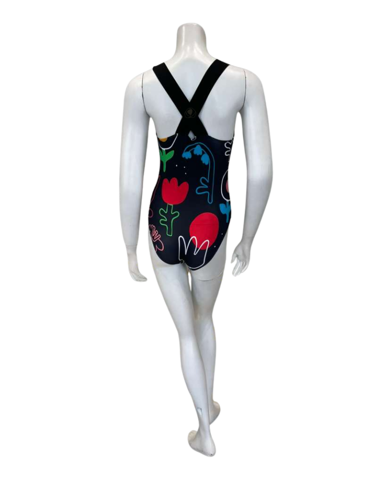 Child Play Black Jumbo Sketch Teen's Bathing Suit Myselflingerie.com