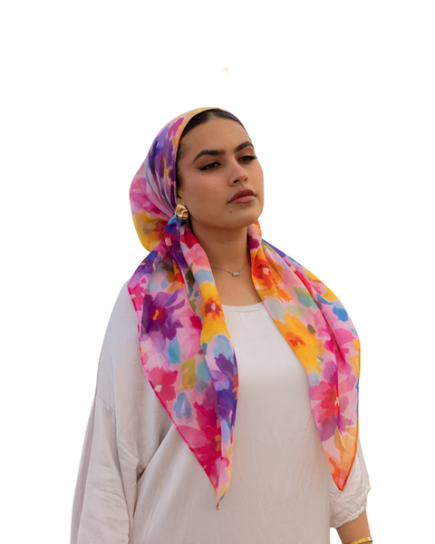 Tie Ur Knot Flower Hour Adjustable Pre-Tied Bandanna with Full Non Slip Myselflingeire.com