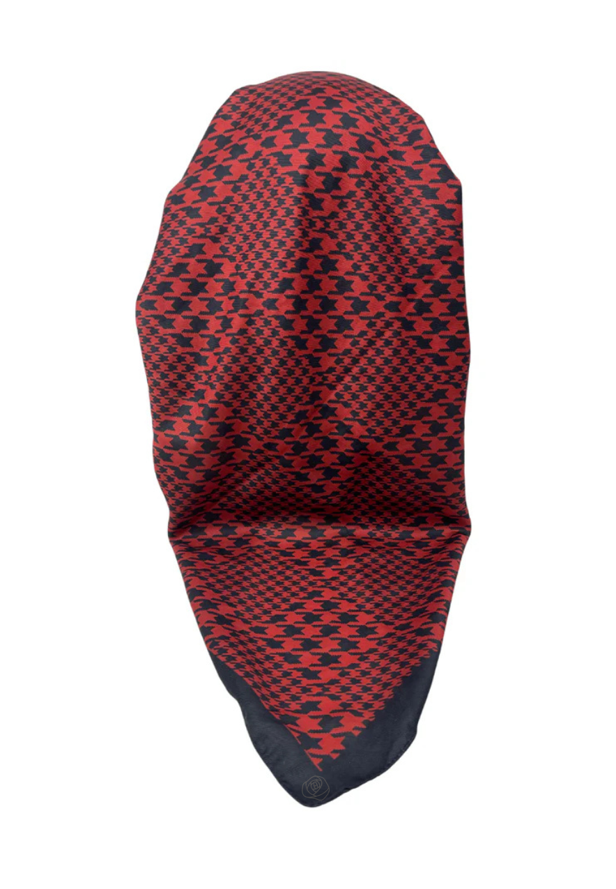 It's Younique OB-HOUND-RDBK Red/Black Houndstooth Pre-Tied Open Back Bandanna with Velvet Grip Myselflingerie.com