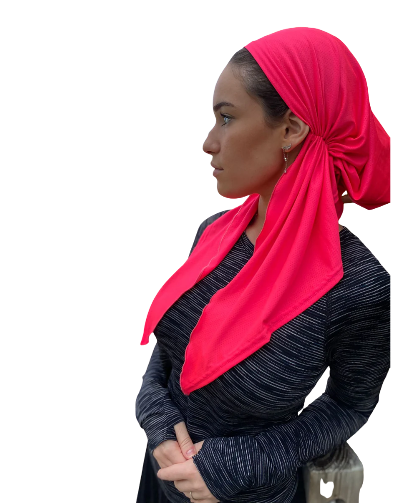 Scarf Bar SB Neon Hot Pink Dri Fit Pre-Tied Bandanna with Velvet Non Slip Grip Myselflingerie.com