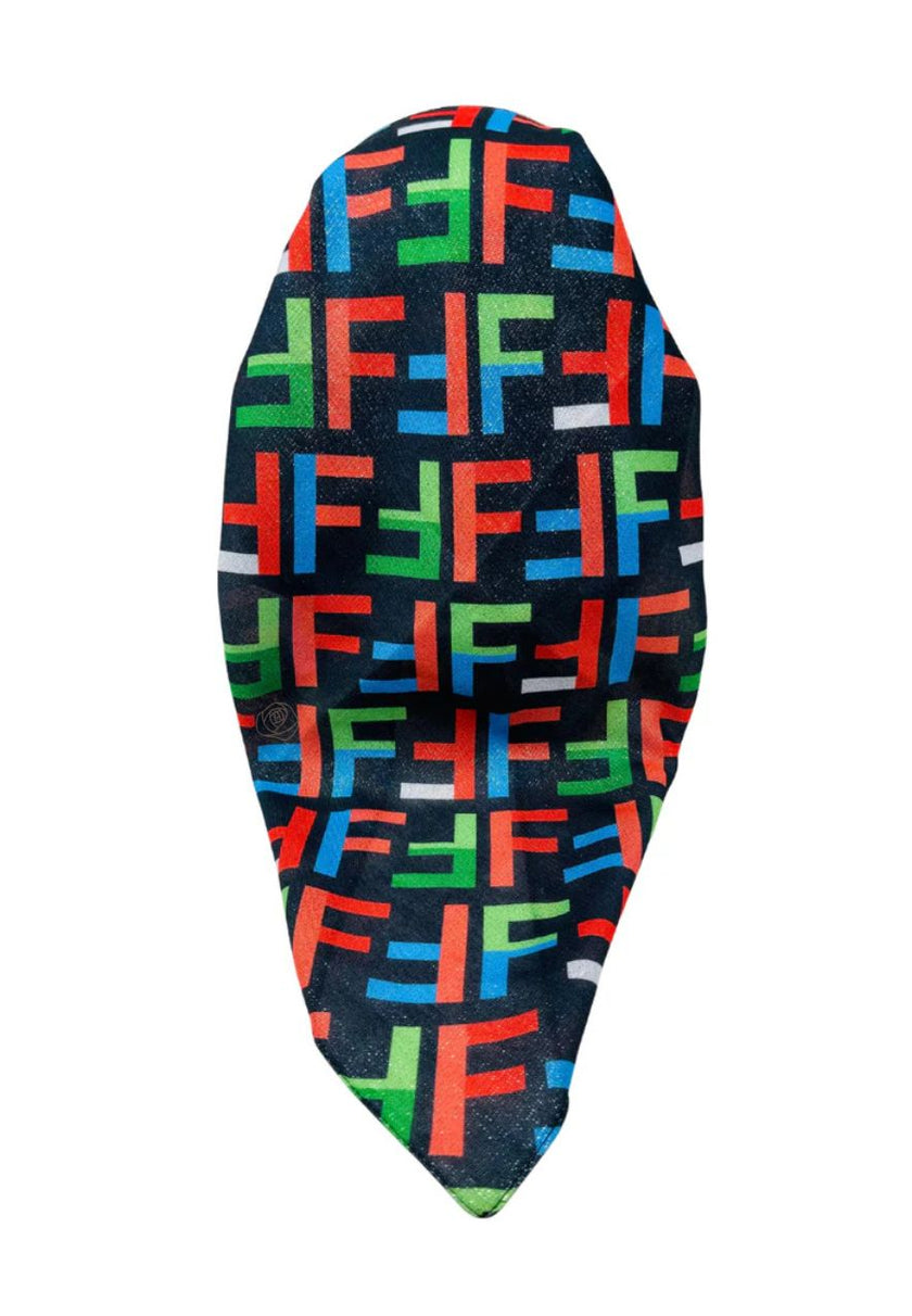 It's Younique OB-FEN-MU Multicolor Designer Inspired Shimmer Pre-Tied Open Back Bandanna with Velvet Grip Myselflingerie.com