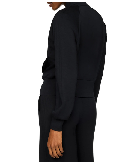 Spanx Very Black Pintuck Track Jacket