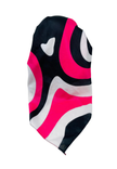 It's Younique OB-PUC-PK Pucci Inspired Pink/Black Pre-Tied Open Back Bandanna with Velvet Grip Myselflingerie.com
