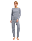 Calida Passat Grey DSW Warming Long Sleeve Top & Long Pants Modal Pajamas Set
