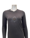 Angelice Black Royal Embroidery V Neck Modal Pajamas Set