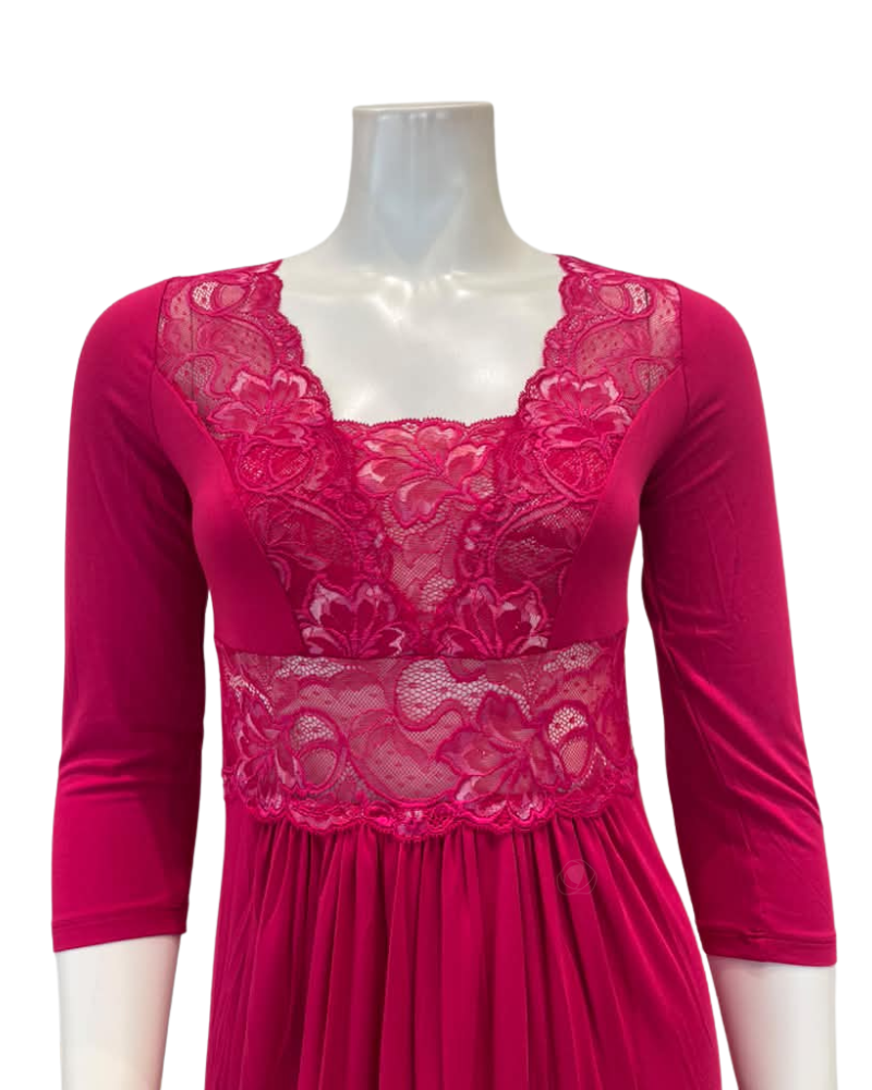 Oh! Zuza Ruby Sheer Lace Modal Nightshirt