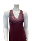 Oh! Zuza Maroon Lace Modal Nightgown