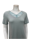 Oh! Zuza Mint Lace V Neck Short Sleeve Modal Nightshirt
