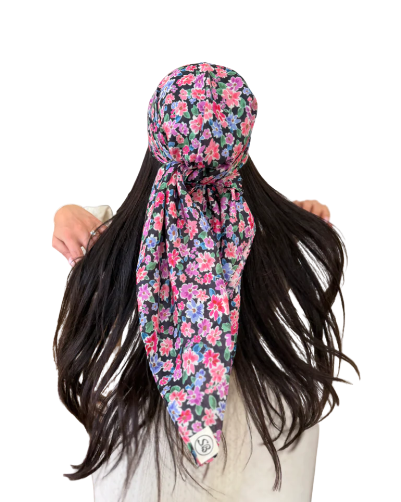 Scarf Bar Ditsy Noir Square Scarf with Invisible Grip Myselflingerie.com