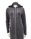 Seashells Solid Black Zippered Terry Robe with Hood and Pockets Myselflingerie.com