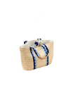 ShiraLeah Marbella Natural/Blue Beach Tote Bag Myselflingerie.com