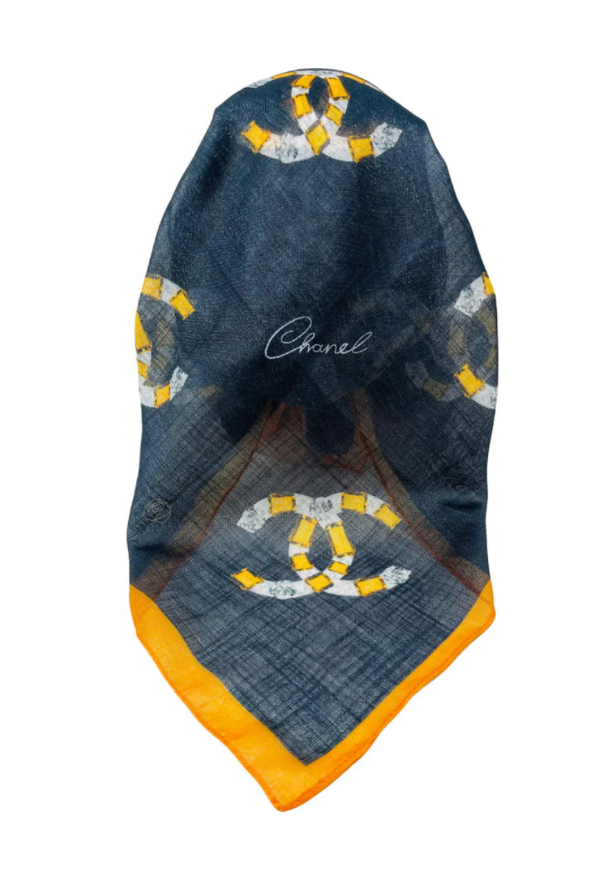 It's Younique OB-CC-YE Yellow Designer Inspired Metallic Pre-Tied Open Back Bandanna with Velvet Grip Myselflingerie.com