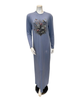 Angelice Pale Blue Garden Print Pull On Modal Nightgown