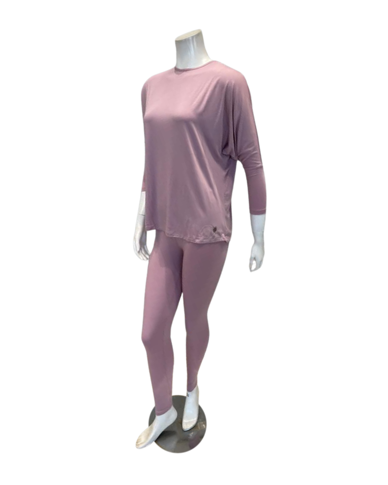 Oh! Zuza Lilac Round Neck Modal Pajamas Set