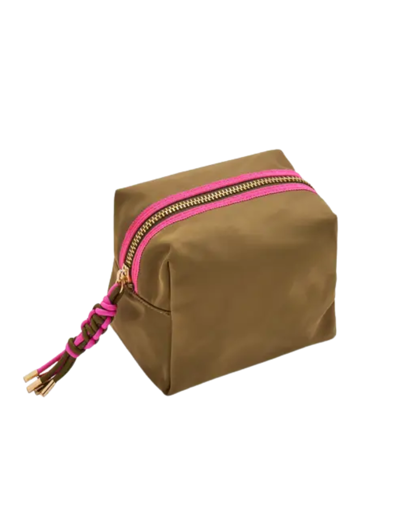 ShiraLeah Olive Small Boxy Zip Cosmetic Pouch