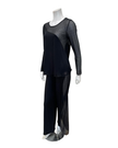 Verdiani Sheer Lace Black Modal Pajamas Set