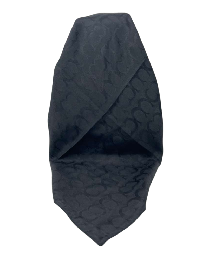 It's Younique Black Designer Inspired Pre-Tied Open Back Bandanna with Velvet Grip