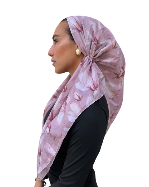 Scarf Bar Magnolia Open Back Adjustable Pre-Tied Bandanna with Velvet Grip