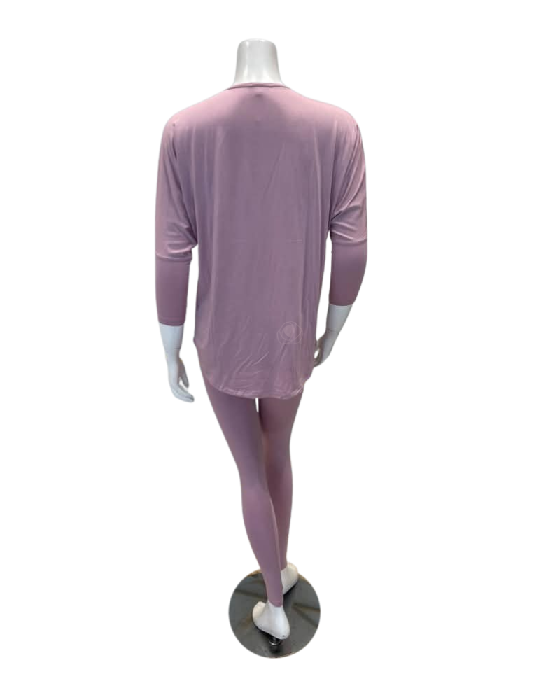 Oh! Zuza Lilac Round Neck Modal Pajamas Set