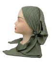 Triple Up Sage Cable Knit Unlined Pre-Tied Bandanna