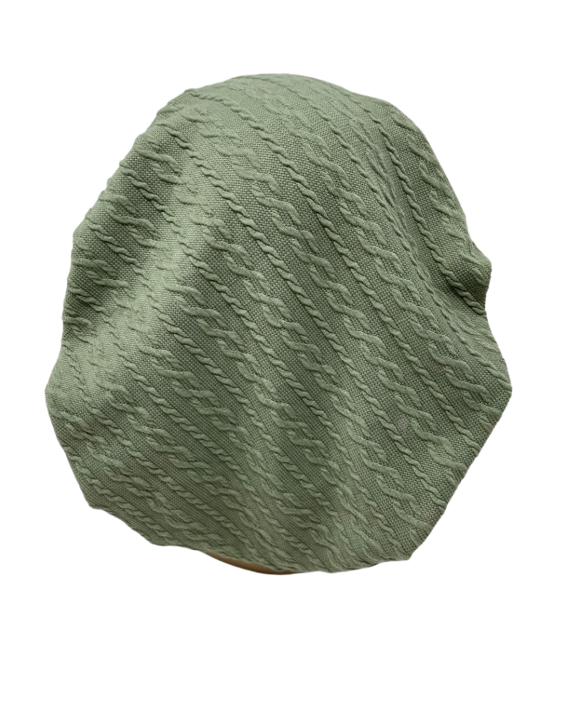 Triple Up Sage Cable Knit Unlined Pre-Tied Bandanna