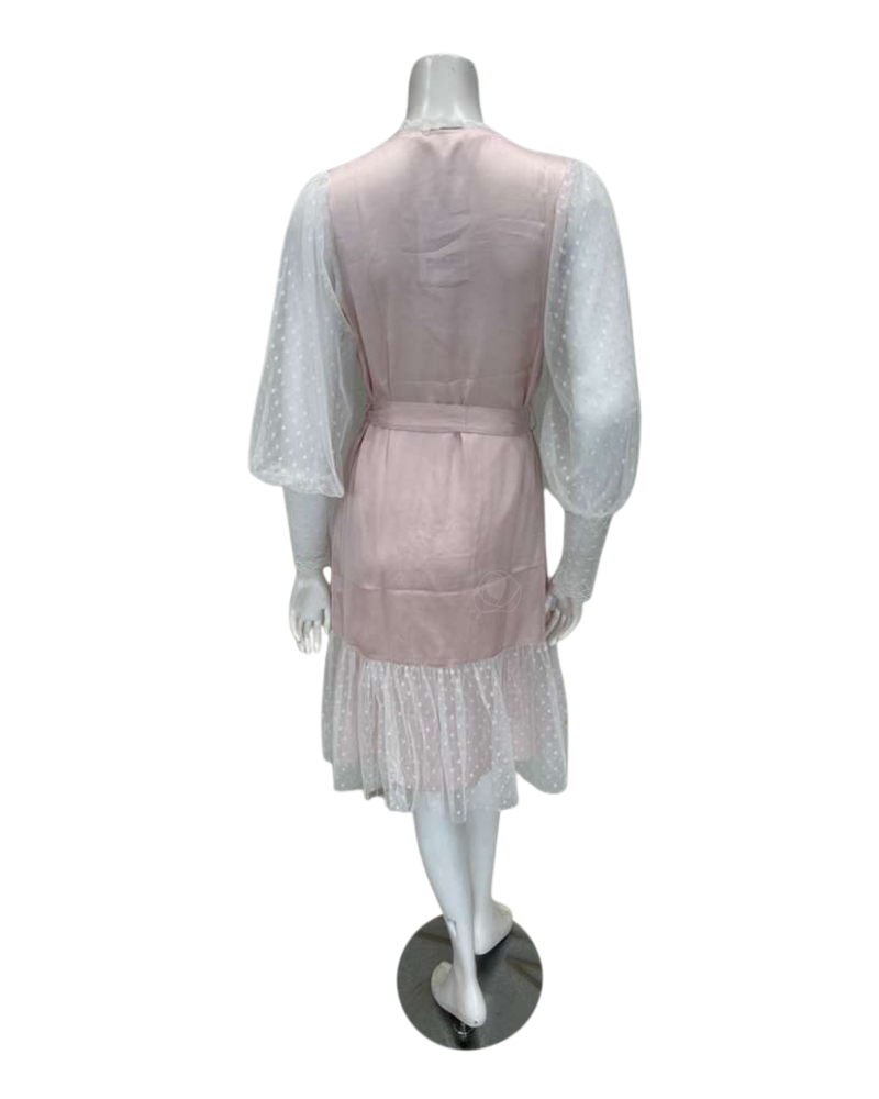 Oh! Zuza Blush Satin and Lace Chemise & Wrap Set