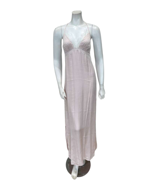 Oh! Zuza V28 + 3646 Blush Satin and Lace Gown & Robe Set