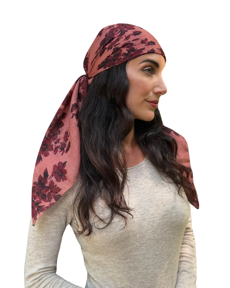 Scarf Bar Crimson Rose Square Scarf with Invisible Grip