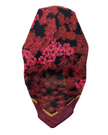 Cherie Burgundy Floral Design Adjustable Pre-Tied Open Back Bandanna