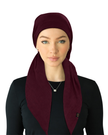 Cherie Plum Solid Fringe Design Adjustable Closed Back Pre-Tied Bandanna