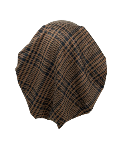 Triple Up Brown Plaid Unlined Pre-Tied Bandanna