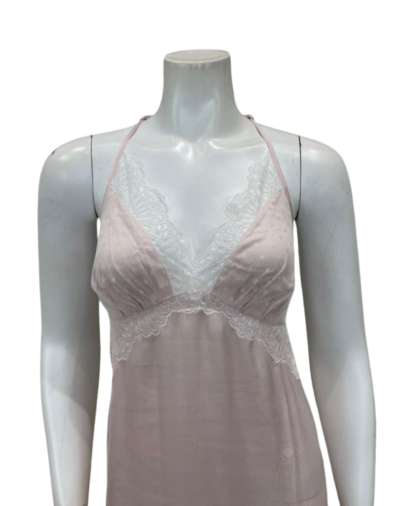 Oh! Zuza Blush Satin and Lace Gown & Robe Set