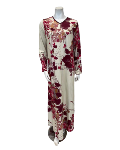 Verdiani Mocha Floral Print V Pull On Modal Nightgown