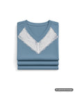 Folded Oh! Zuza Aqua and White Lace Short Sleeve Pajamas Shorts Set