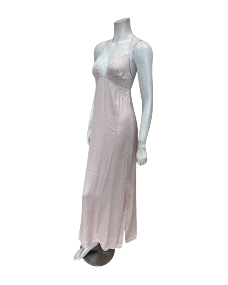 Oh! Zuza Blush Satin and Lace Gown & Robe Set